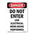 thumbnail image 1 of OSHA Danger Sign -  Do Not Enter Live Electrical Work | Decal | Protect Your Business, Construction Site, Warehouse & Shop Area |  Made in The USA, 1 of 5