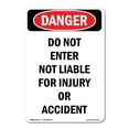thumbnail image 1 of OSHA Danger Sign -  Do Not Enter Not Liable For Injury | Decal | Protect Your Business, Construction Site, Warehouse & Shop Area |  Made in The USA, 1 of 5