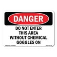 thumbnail image 1 of OSHA Danger Sign - Do Not Enter This Area Without Goggles On | Decal | Protect Your Business, Construction Site, Shop Area |  Made in The USA, 1 of 5
