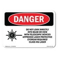 thumbnail image 1 of OSHA Danger Sign - Do Not Look Directly Into Class IIIb Laser | Plastic Sign | Protect Your Business, Construction Site, Shop Area |  Made in The USA, 1 of 5