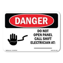 OSHA Danger Sign - Do Not Open Panel Call Shift Electrician | Plastic Sign | Protect Your Business, Construction Site, Shop Area | Made in The USA