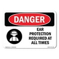 thumbnail image 1 of OSHA Danger Sign - Ear Protection Required At All Times | Decal | Protect Your Business, Construction Site, Warehouse & Shop Area |  Made in The USA, 1 of 5