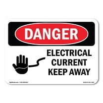 OSHA Danger Sign - Electrical Current Keep Away | Plastic Sign | Protect Your Business, Construction Site, Warehouse & Shop Area |  Made in The USA