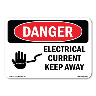 OSHA Danger Sign - Electrical Current Keep Away | Plastic Sign | Protect Your Business, Construction Site, Warehouse & Shop Area |  Made in The USA