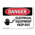 thumbnail image 1 of OSHA Danger Sign - Electrical Equipment Keep Out | Plastic Sign | Protect Your Business, Construction Site, Warehouse & Shop Area |  Made in The USA, 1 of 5