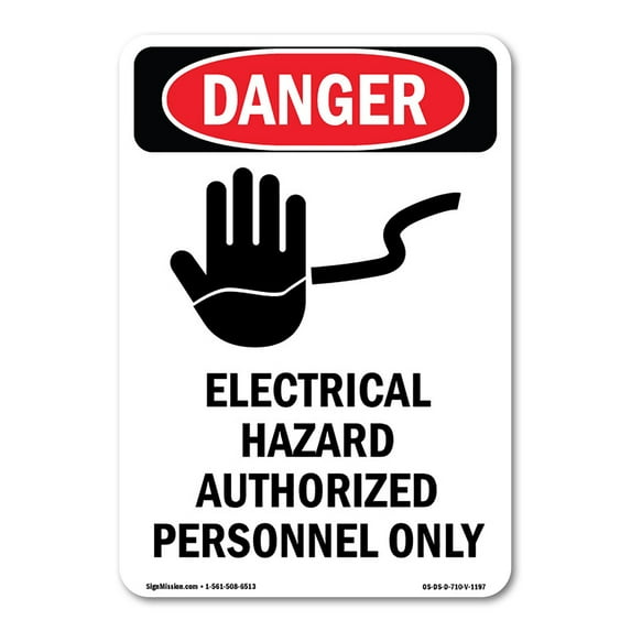 OSHA Danger Sign - Electrical Hazard Authorized | Decal | Protect Your Business, Construction Site, Warehouse & Shop Area | Made in The USA
