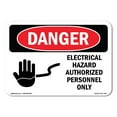 thumbnail image 1 of OSHA Danger Sign - Electrical Hazard Authorized Personnel Only | Plastic Sign | Protect Your Business, Construction Site, Shop Area |  Made in The USA, 1 of 5