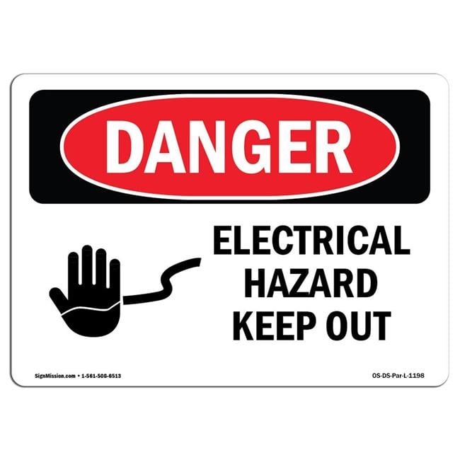 OSHA Danger Sign - Electrical Hazard Keep Out - Walmart.com