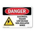 thumbnail image 1 of OSHA Danger Sign - Electrical Hazard Low Voltage | Decal | Protect Your Business, Construction Site, Warehouse & Shop Area |  Made in The USA, 1 of 5