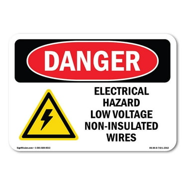 OSHA Danger Sign - Electrical Hazard Low Voltage | Decal | Protect Your Business, Construction Site, Warehouse & Shop Area |  Made in The USA