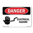 thumbnail image 1 of OSHA Danger Sign - Electrical Hazard | Plastic Sign | Protect Your Business, Construction Site, Warehouse & Shop Area |  Made in The USA, 1 of 5