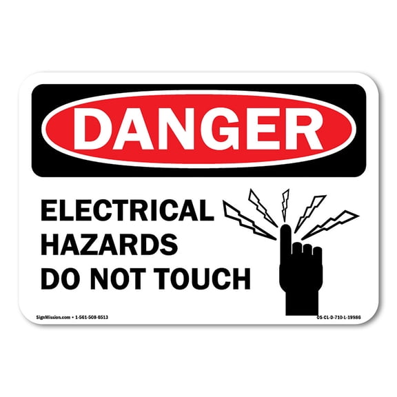 OSHA Danger Sign - Electrical Hazards Do Not Touch | Plastic Sign | Protect Your Business, Construction Site, Warehouse & Shop Area | Made in the USA