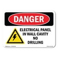 thumbnail image 1 of OSHA Danger Sign - Electrical Panel In Wall Cavity | Plastic Sign | Protect Your Business, Construction Site, Warehouse & Shop Area |  Made in The USA, 1 of 5