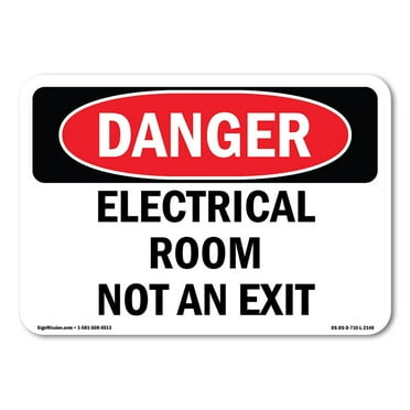 OSHA Danger Sign - Electrical Room Not An Exit | Plastic Sign | Protect Your Business, Construction Site, Warehouse & Shop Area |  Made in The USA