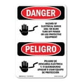 thumbnail image 1 of OSHA Danger Sign - Electrical Shock Burn Off Power Bilingual | Plastic Sign | Protect Your Business, Construction Site, Shop Area |  Made in The USA, 1 of 5