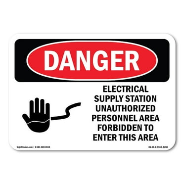 OSHA Danger Sign - Electrical Supply Station | Decal | Protect Your Business, Construction Site, Warehouse & Shop Area |  Made in The USA