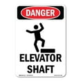 thumbnail image 1 of OSHA Danger Sign -  Elevator Shaft | Decal | Protect Your Business, Construction Site, Warehouse & Shop Area |  Made in The USA, 1 of 5