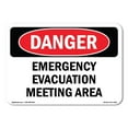 thumbnail image 1 of OSHA Danger Sign - Emergency Evacuation Meeting Area | Decal | Protect Your Business, Construction Site, Warehouse & Shop Area |  Made in The USA, 1 of 5