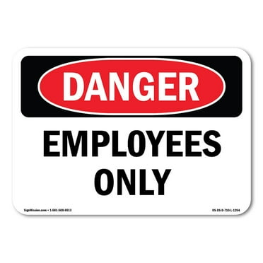 OSHA Danger Sign - Employees Only | Plastic Sign | Protect Your Business, Construction Site, Warehouse & Shop Area |  Made in The USA