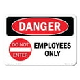 thumbnail image 1 of OSHA Danger Sign - Employees Only | Plastic Sign | Protect Your Business, Construction Site, Warehouse & Shop Area |  Made in The USA, 1 of 5