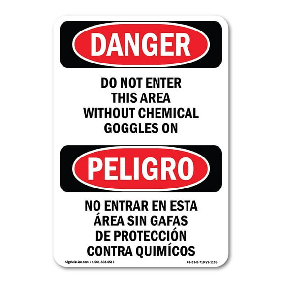OSHA Danger Sign - Do Not Enter This Area Bilingual | Plastic Sign | Protect Your Business, Construction Site, Warehouse & Shop Area | Made in The USA
