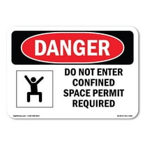 OSHA Danger Sign - Do Not Enter Confined Space Permit Required | Plastic Sign | Protect Your Business, Construction Site, Shop Area |  Made in The USA
