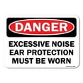 thumbnail image 1 of OSHA Danger Sign - Excessive Noise Ear Protection Must Be Worn | Plastic Sign | Protect Your Business, Work Site, Warehouse & Shop Area |  Made in the USA, 1 of 6
