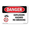 thumbnail image 1 of OSHA Danger Sign - Explosion Hazard No Smoking | Plastic Sign | Protect Your Business, Construction Site, Warehouse & Shop Area |  Made in The USA, 1 of 5