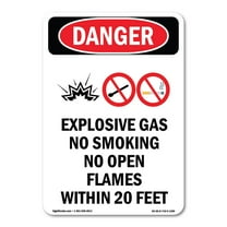 OSHA Danger Sign -  Explosive Gas No Smoking | Plastic Sign | Protect Your Business, Construction Site, Warehouse & Shop Area |  Made in The USA