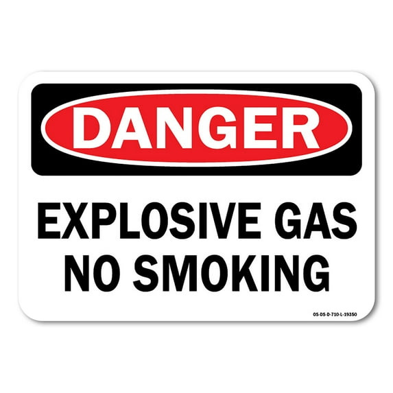 OSHA Danger Sign - Explosive Gas No Smoking | Plastic Sign | Protect Your Business, Work Site, Warehouse & Shop Area | Made in the USA