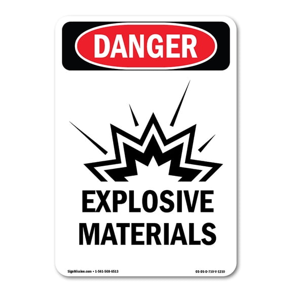 OSHA Danger Sign - Explosive Materials | Decal | Protect Your Business, Construction Site, Warehouse & Shop Area | Made in The USA