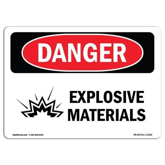 OSHA Danger Sign - Explosive Materials