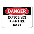 thumbnail image 1 of OSHA Danger Sign - Explosives Keep Fire Away | Plastic Sign | Protect Your Business, Construction Site, Warehouse & Shop Area |  Made in The USA, 1 of 5