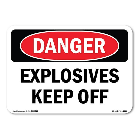 OSHA Danger Sign - Explosives Keep Off | Plastic Sign | Protect Your Business, Construction Site, Warehouse & Shop Area | Made in The USA
