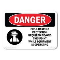 OSHA Danger Sign - Eye And Hearing Protection Required | Plastic Sign | Protect Your Business, Construction Site, Warehouse & Shop Area |  Made in The USA