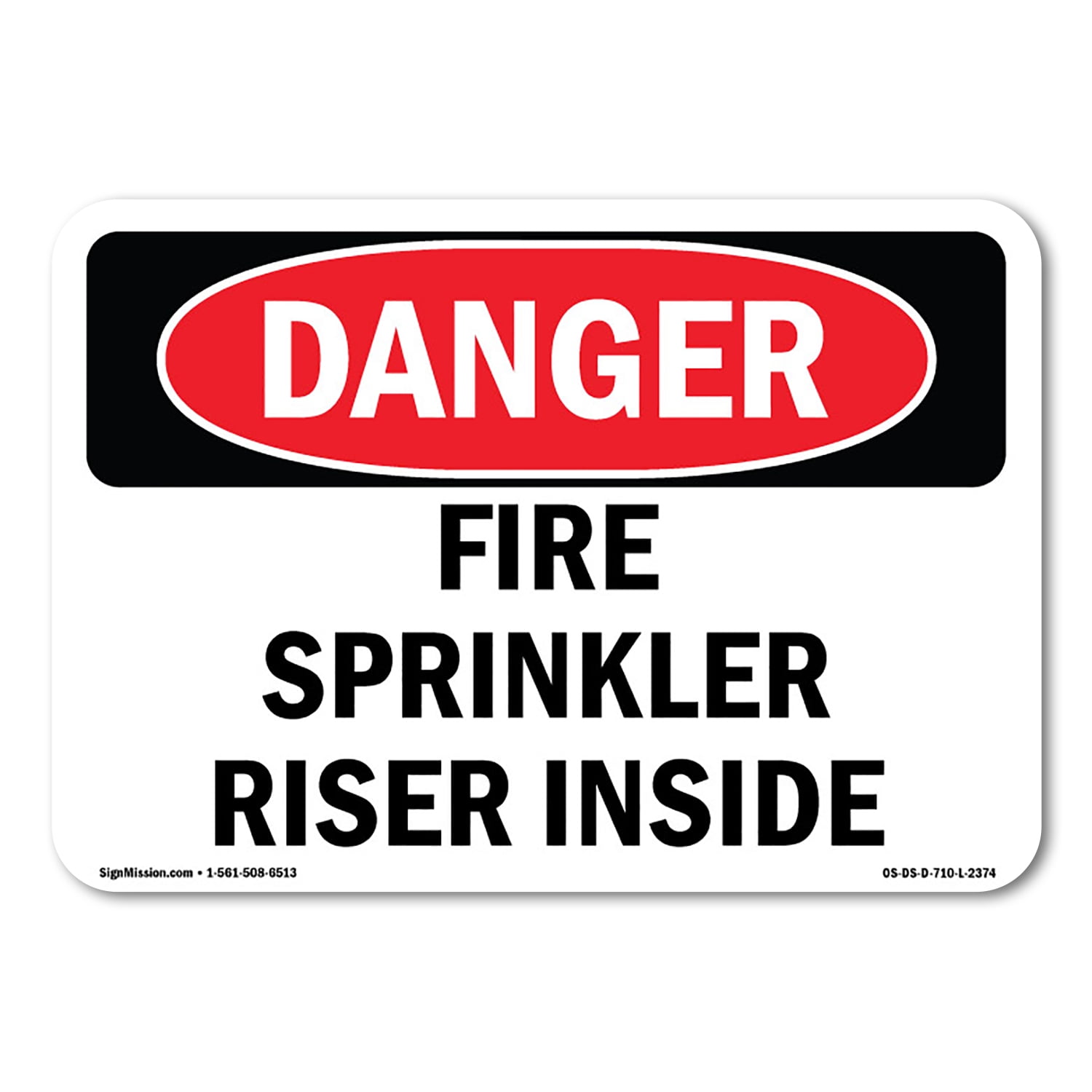 Danger Sign Electric Riser OSHA Danger Sign - Fire Sprinkler Riser Inside | Plastic Sign | Protect ...