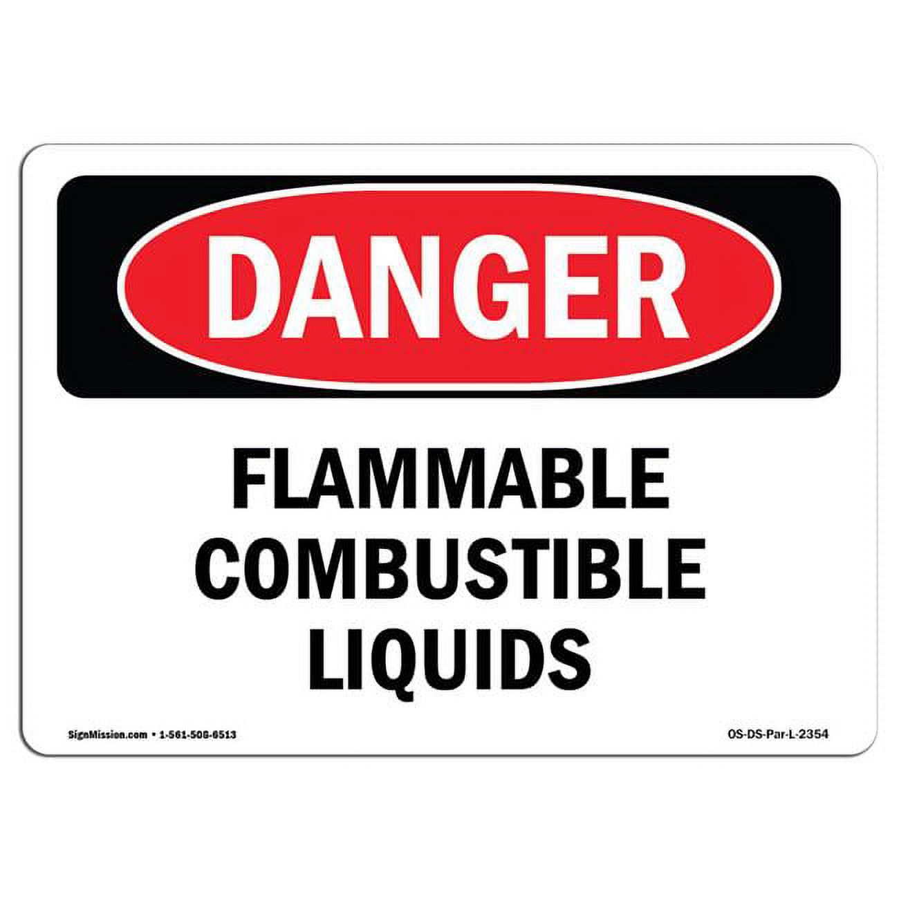 OSHA Danger Sign Flammable Combustible Liquids