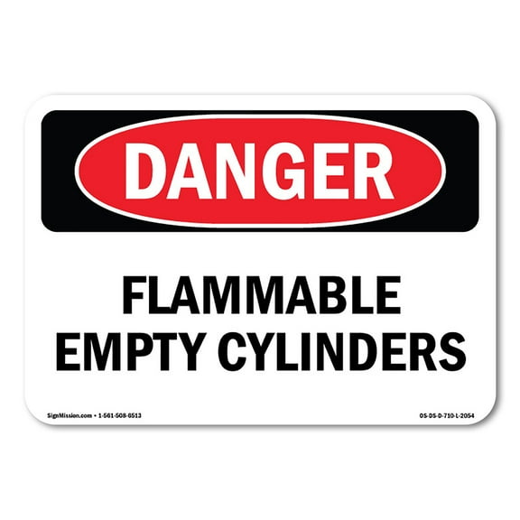 OSHA Danger Sign - Flammable Empty Cylinders | Decal | Protect Your Business, Construction Site, Warehouse & Shop Area |  Made in The USA