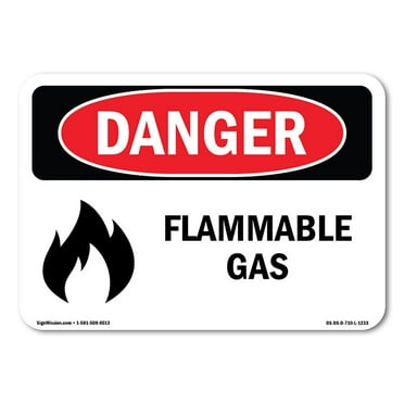 OSHA Danger Sign - Flammable Gas | Decal | Protect Your Business, Construction Site, Warehouse & Shop Area |  Made in The USA