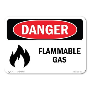 OSHA Danger Sign - Flammable Gas | Decal | Protect Your Business, Construction Site, Warehouse & Shop Area |  Made in The USA