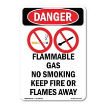 OSHA Danger Sign -  Flammable Gas No Smoking | Decal | Protect Your Business, Construction Site, Warehouse & Shop Area |  Made in The USA