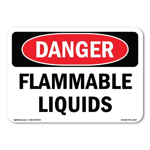 OSHA Danger Sign - Flammable Liquids | Decal | Protect Your Business, Construction Site, Warehouse & Shop Area |  Made in The USA