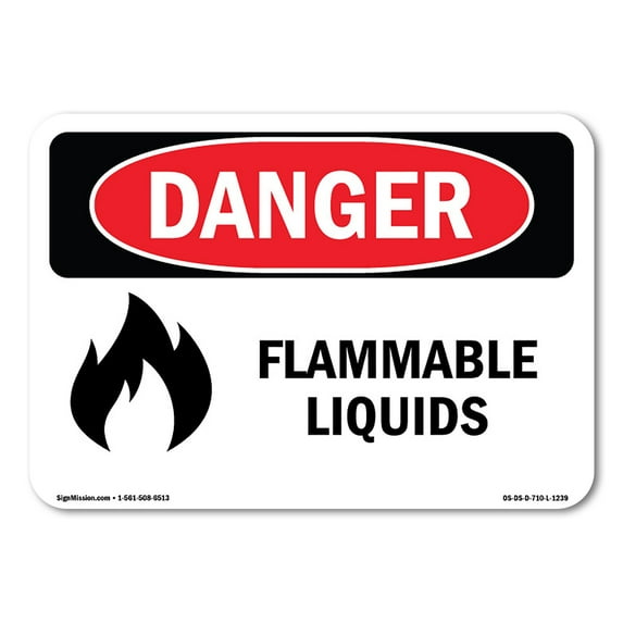 OSHA Danger Sign - Flammable Liquids | Decal | Protect Your Business, Construction Site, Warehouse & Shop Area | Made in The USA