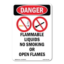 OSHA Danger Sign -  Flammable Liquids No | Plastic Sign | Protect Your Business, Construction Site, Warehouse & Shop Area |  Made in The USA