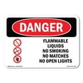 thumbnail image 1 of OSHA Danger Sign - Flammable Liquids No Smoking Matches | Plastic Sign | Protect Your Business, Construction Site, Warehouse & Shop Area |  Made in The USA, 1 of 5