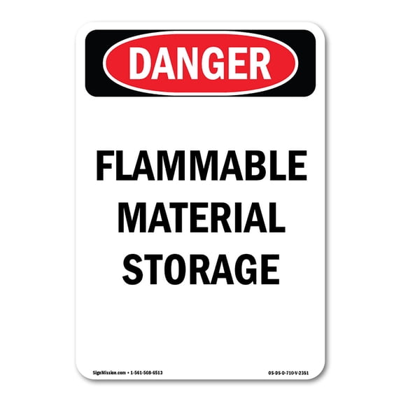 OSHA Danger Sign - Flammable Material Storage | Decal | Protect Your Business, Construction Site, Warehouse & Shop Area | Made in The USA