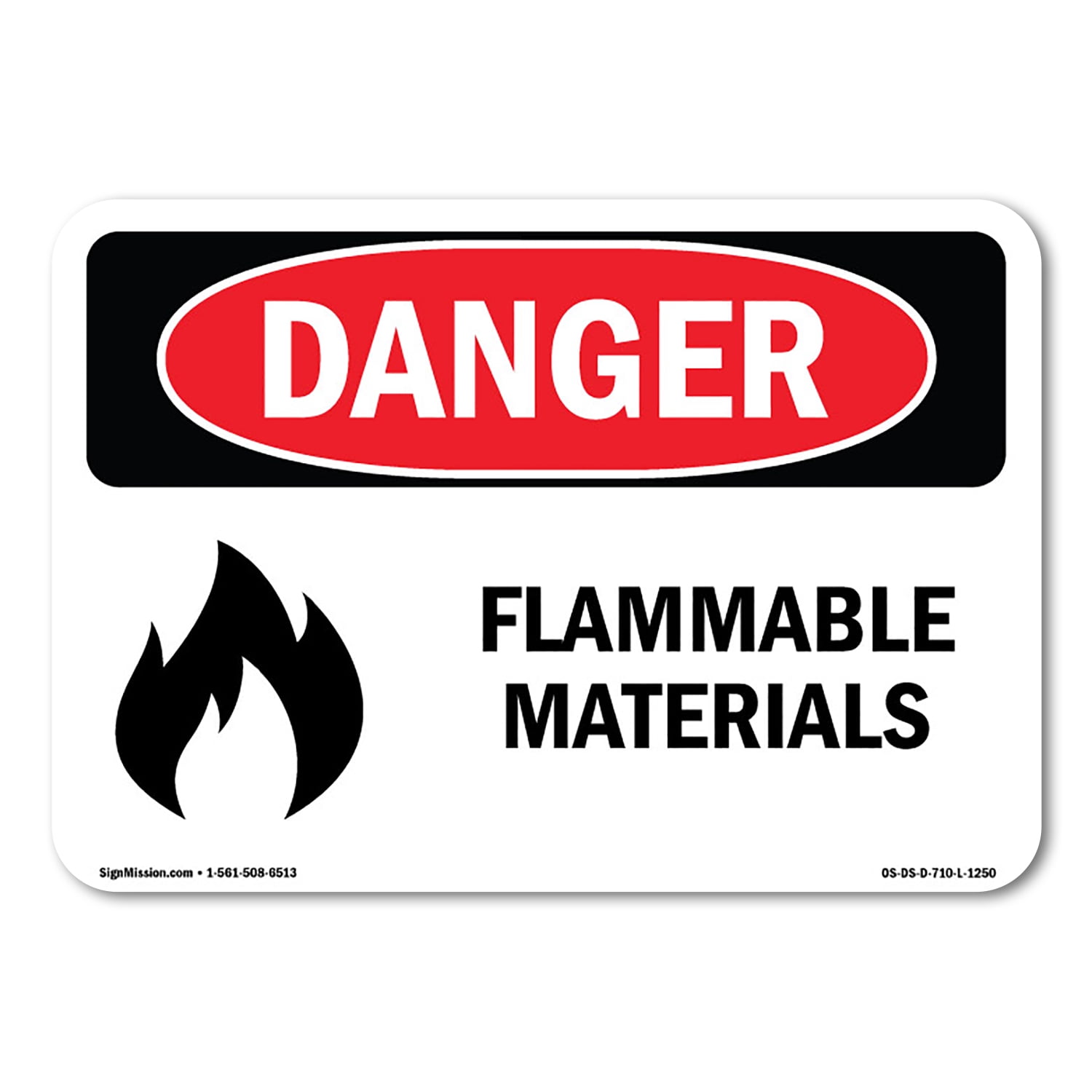 Store Sign Flashcard OSHA Danger Sign - Flammable Materials | Aluminum Sign | Protect Your ...