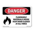thumbnail image 1 of OSHA Danger Sign - Flammable Materials Door Closed All Times | Plastic Sign | Protect Your Business, Construction Site, Shop Area |  Made in The USA, 1 of 5