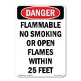 thumbnail image 1 of OSHA Danger Sign -  Flammable No Smoking Or Open Flames | Decal | Protect Your Business, Construction Site, Warehouse & Shop Area |  Made in The USA, 1 of 5