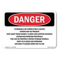thumbnail image 1 of OSHA Danger Sign - Flammable Or Combustible Liquids Vapors | Plastic Sign | Protect Your Business, Construction Site, Shop Area |  Made in The USA, 1 of 5